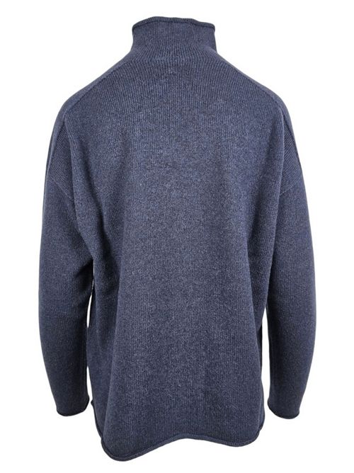 maglia donna collo roullet blu A rovescio | 1628/6403